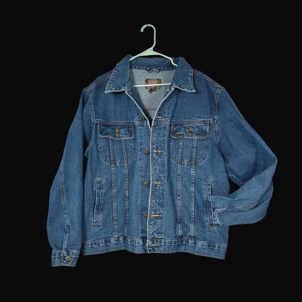 Lee Mens Denim Trucker Jacket Medium Wash Blue Cotton XL 1M45128